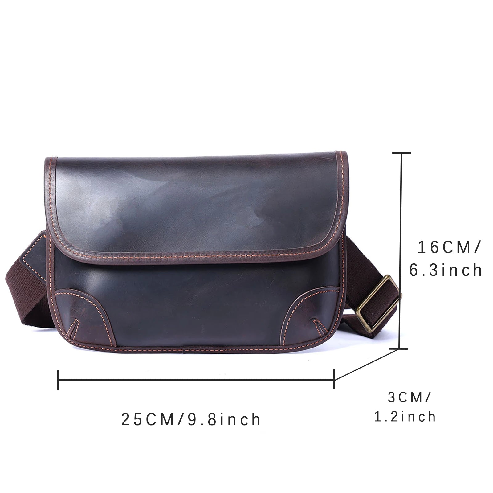 The Sentry | Sac bandoulière Hard-Frame Frontier en cuir Crazy Horse