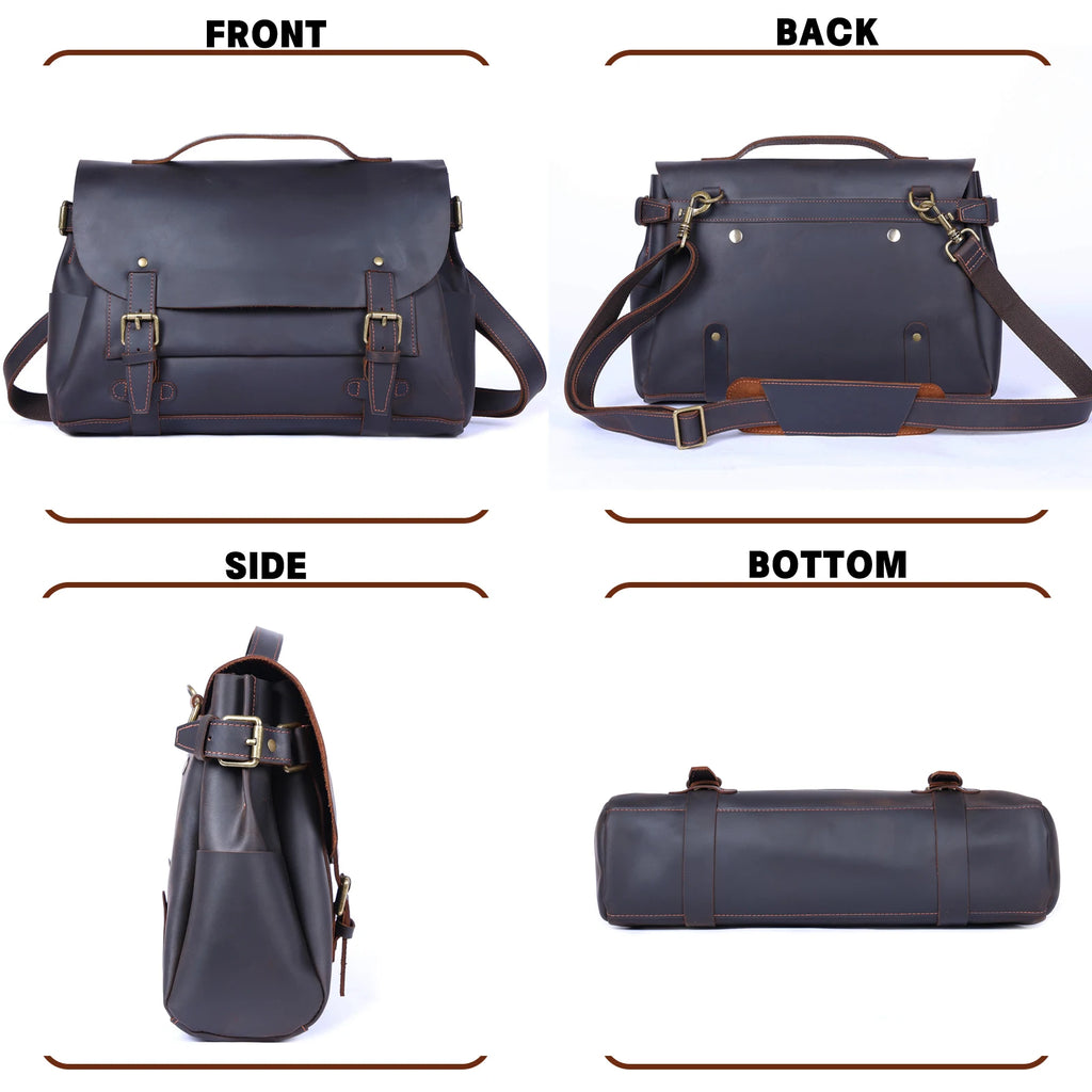 The Pony Express | Sac bandoulière Frontier en cuir Crazy Horse fait à la main