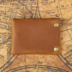 The Outpost | Porte-cartes minimaliste en cuir pleine fleur Crazy Horse fait main
