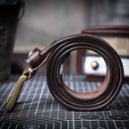 The Brass-Tacks | Ceinture Frontier en Cuir de Vachette Italien Épaissi et Laiton Massif