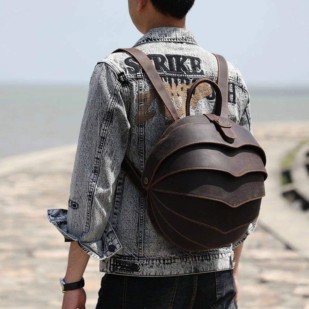 The Scarab | Original Design Layered Handmade Cowhide Frontier Shell-Pack