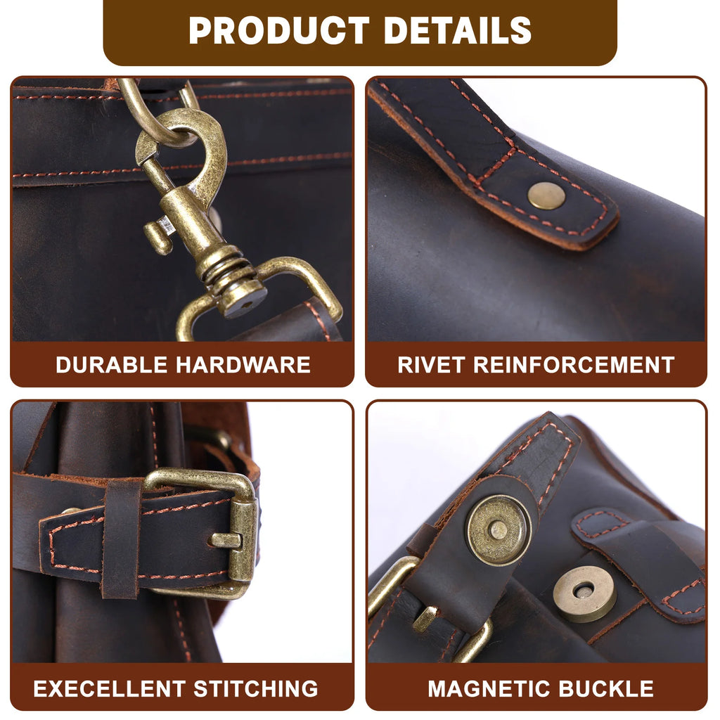The Pony Express | Sac bandoulière Frontier en cuir Crazy Horse fait à la main
