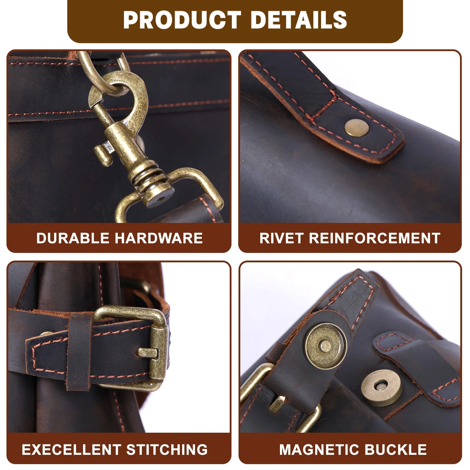 The Pony Express | Sac bandoulière Frontier en cuir Crazy Horse fait à la main