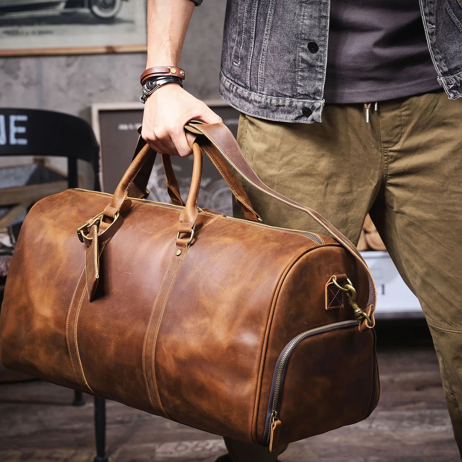 The Artisan | Handcrafted Full-Grain Leather Frontier Weekender
