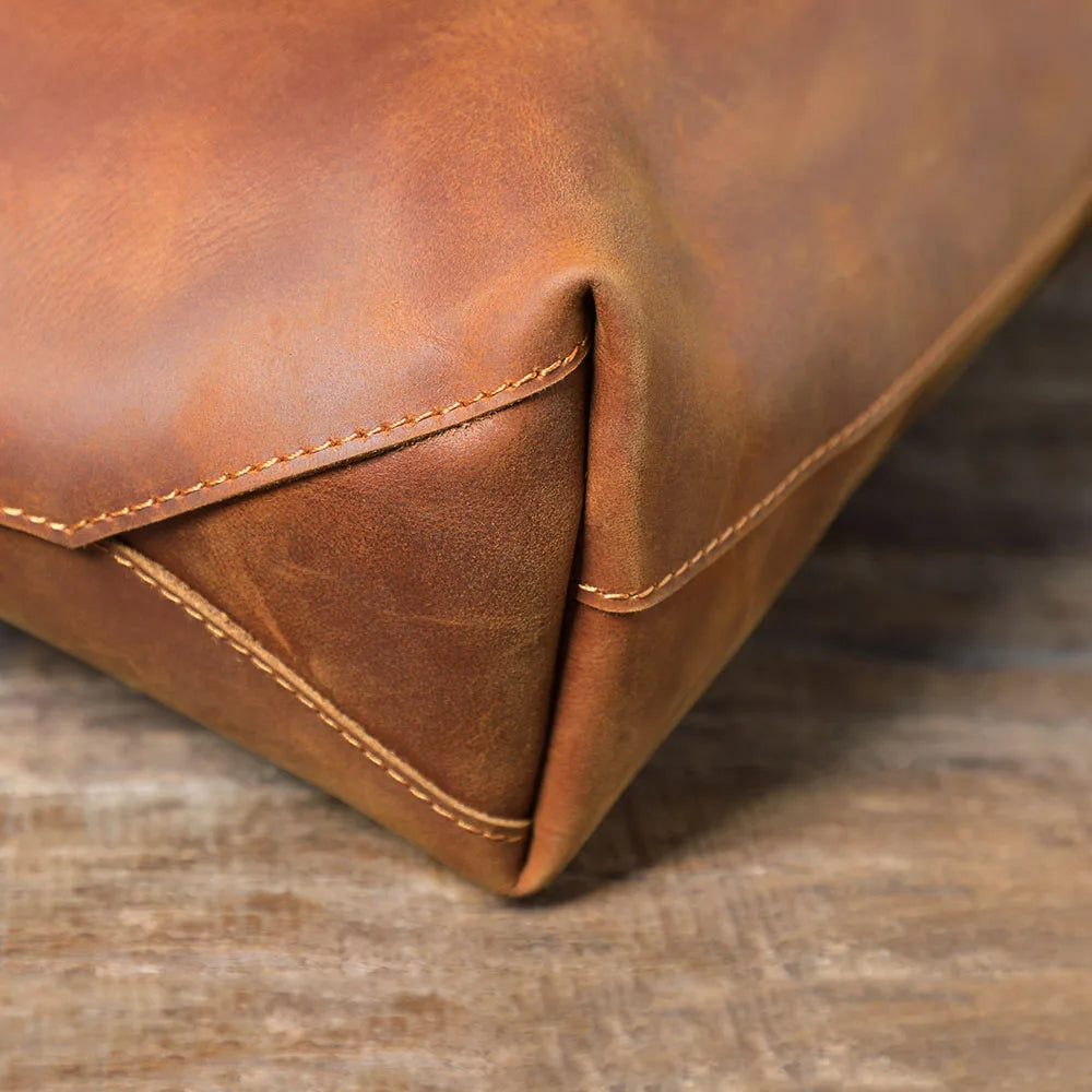 Handmade Italian Leather Shoulder Bag | The Surveyor Vintage Satchel