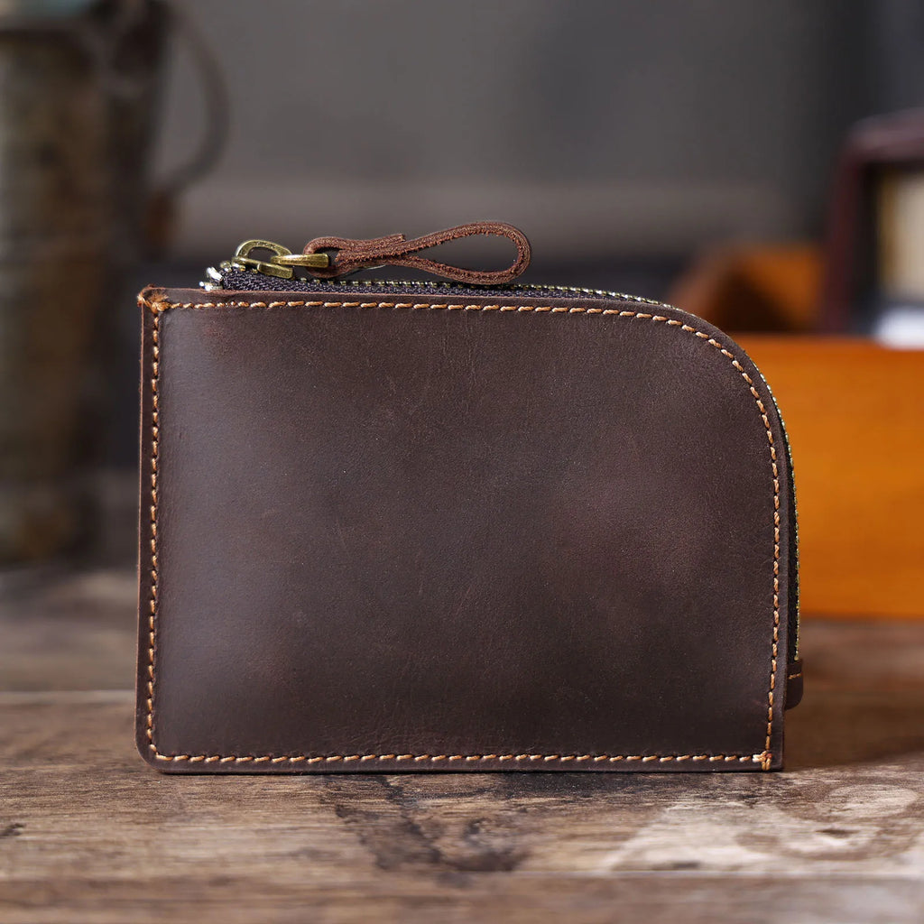The Stagecoach | Handcrafted Crazy Horse Leather Mini-Vault & YKK Secure Pouch