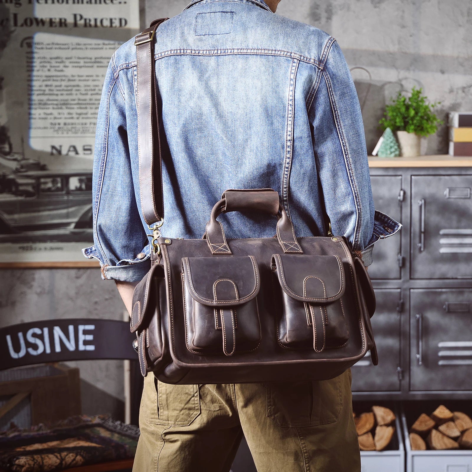 The Territory Dispatch | Full-Grain Crazy Horse Leather Executive Messenger