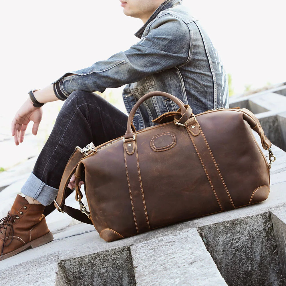 Le Dreadnought | Sac de voyage Frontier Premium en cuir pleine fleur de 50 cm
