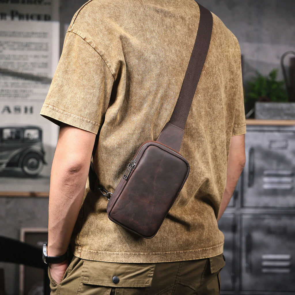 Le Saddle-Chest | Sac bandoulière de grande capacité en cuir pleine fleur véritable