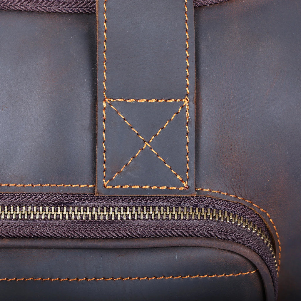 The Short-Haul | Handgefertigte Crazy Horse Leder 16" Frontier Stage-Bag