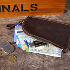 The Stagecoach | Handcrafted Crazy Horse Leather Mini-Vault & YKK Secure Pouch