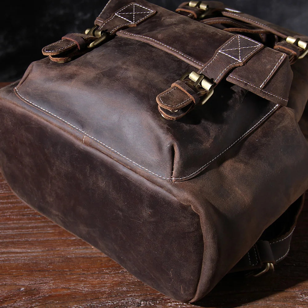 The Overland | External Frame Crazy Horse Leather 35L Frontier Rucksack