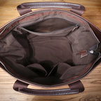 The Settler | Natural Vegetable-Tanned Genuine Leather 15" Minimalist Briefcase