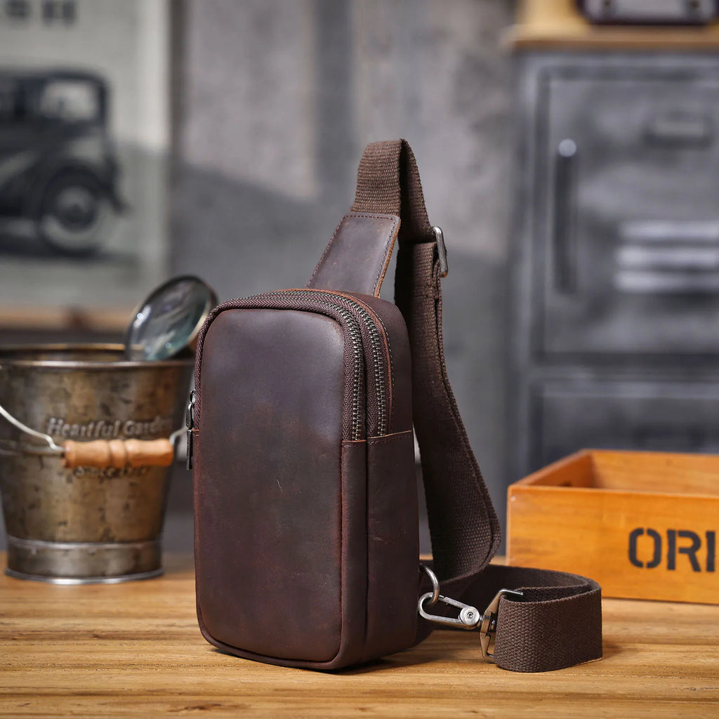 Le Saddle-Chest | Sac bandoulière de grande capacité en cuir pleine fleur véritable