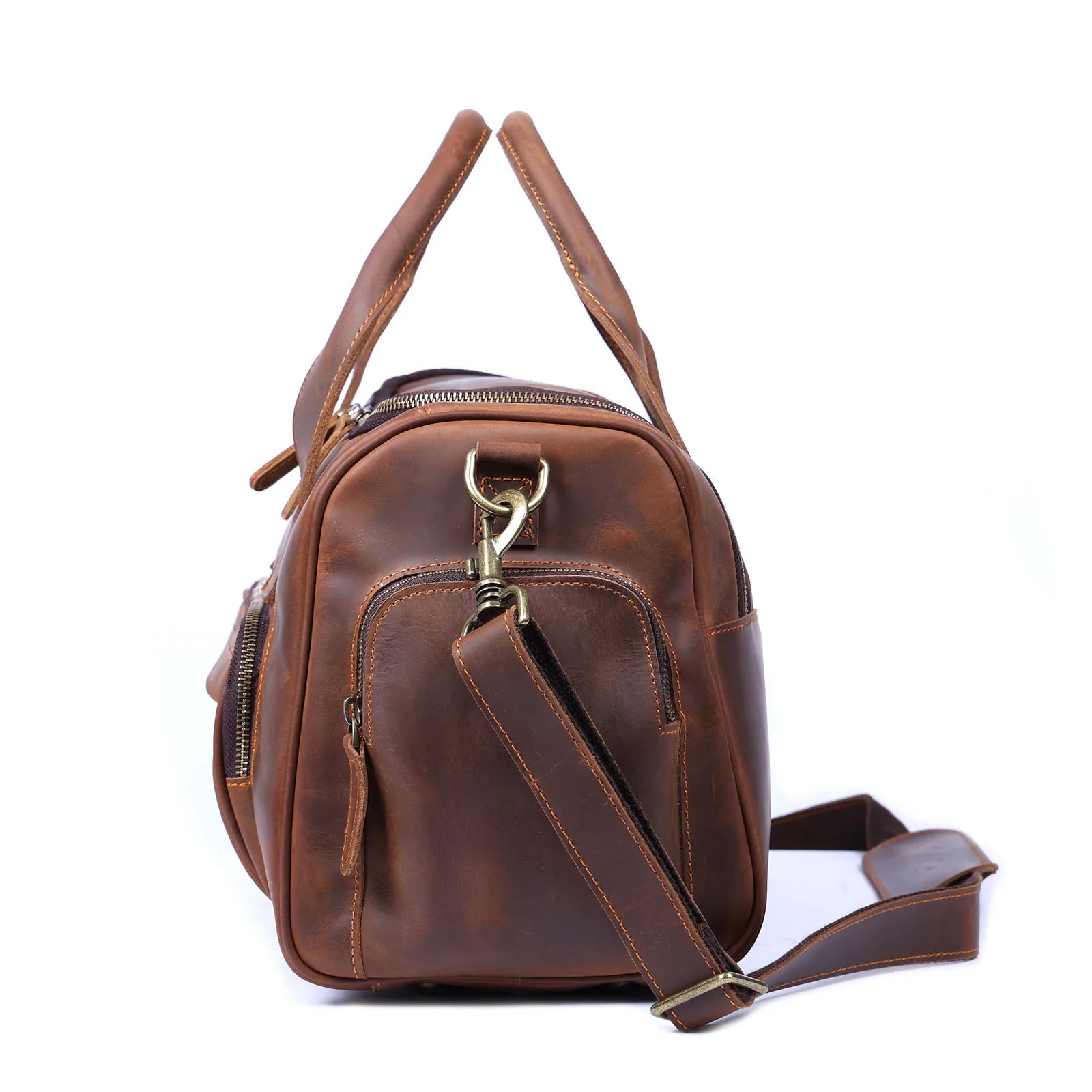The Short-Haul | Handgefertigte Crazy Horse Leder 16" Frontier Stage-Bag