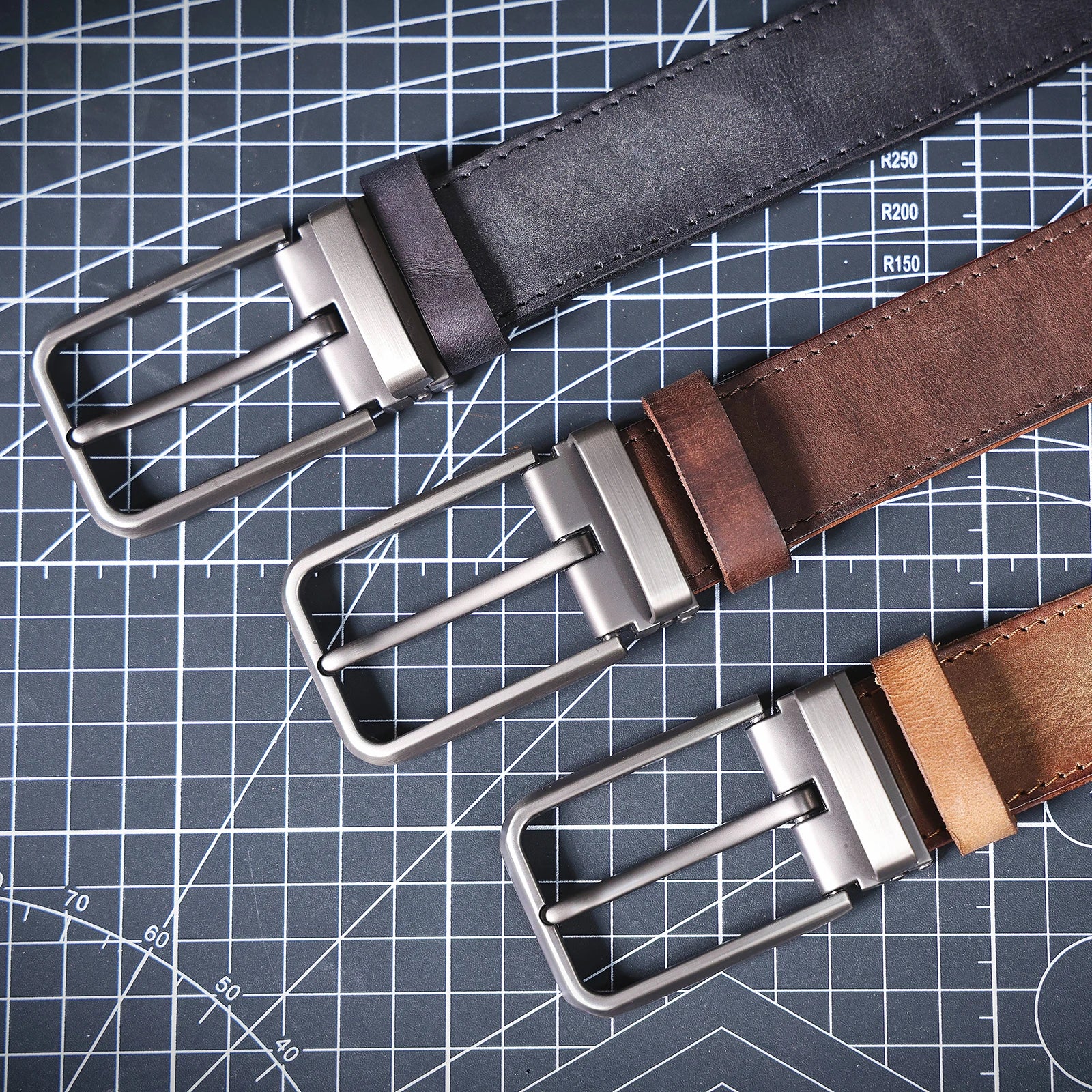 The Drover | Thickened Italian Cowhide Frontier Denim Belt
