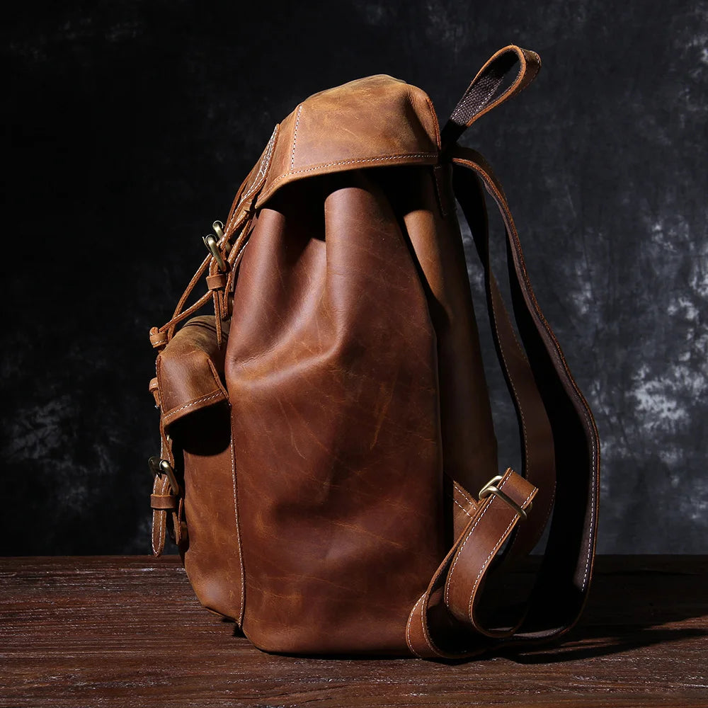 The Overland | External Frame Crazy Horse Leather 35L Frontier Rucksack