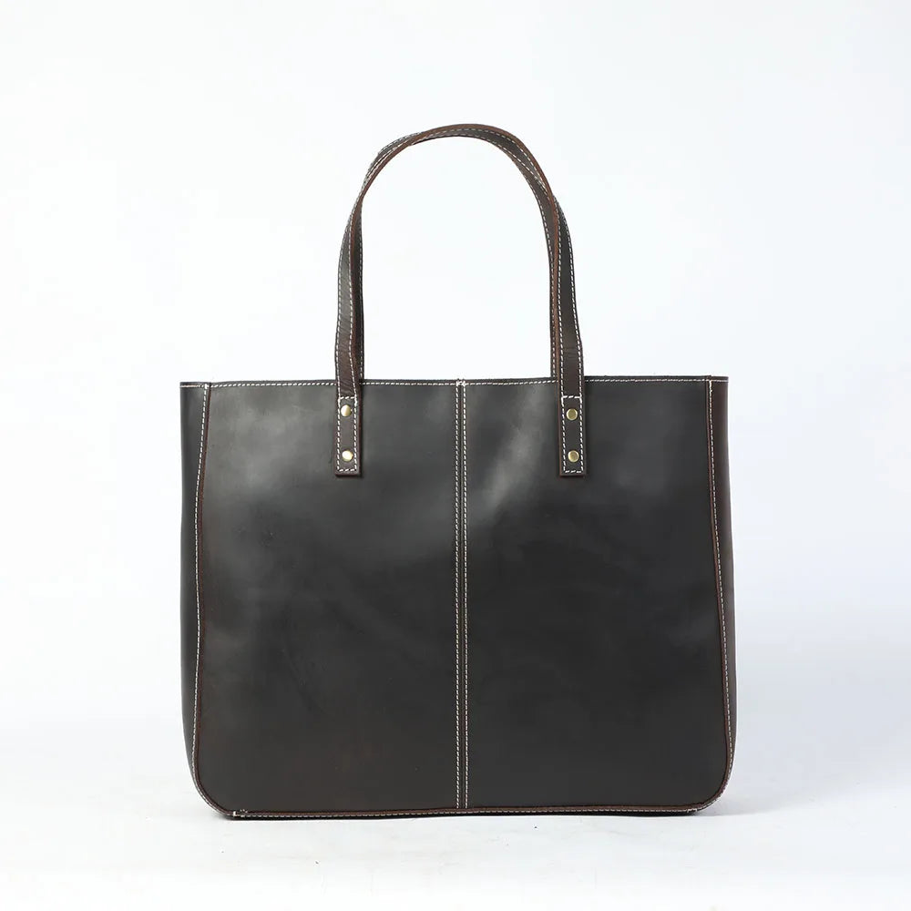 Sac fourre-tout fait main en cuir italien | Le transporteur Merchant Satchel
