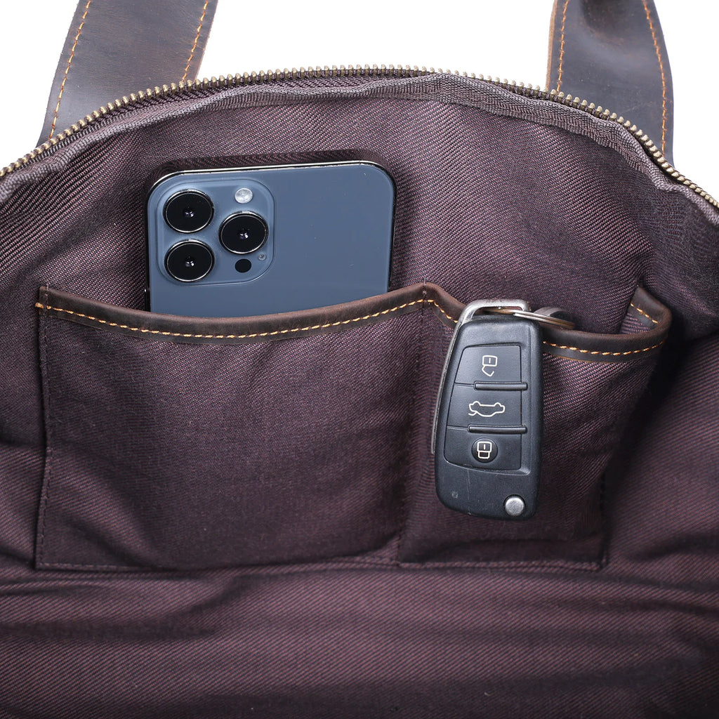 The Short-Haul | Handgefertigte Crazy Horse Leder 16" Frontier Stage-Bag