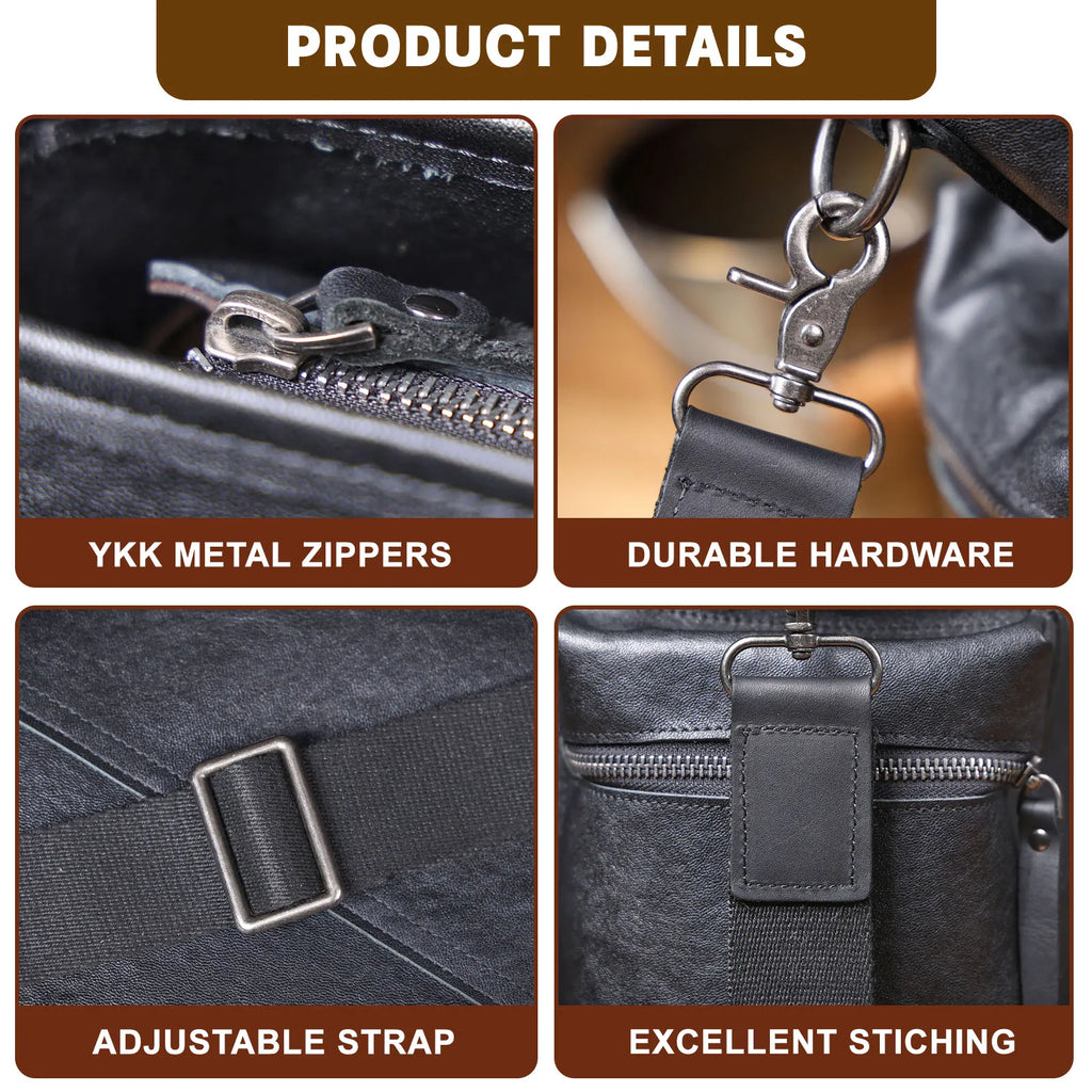 The Settler | Natural Vegetable-Tanned Genuine Leather 15" Minimalist Briefcase