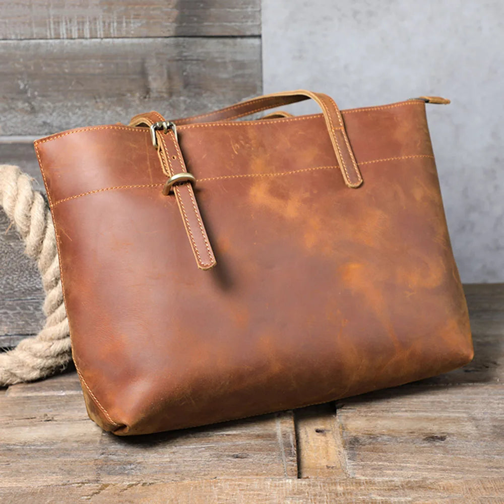 Handmade Italian Leather Shoulder Bag | The Surveyor Vintage Satchel