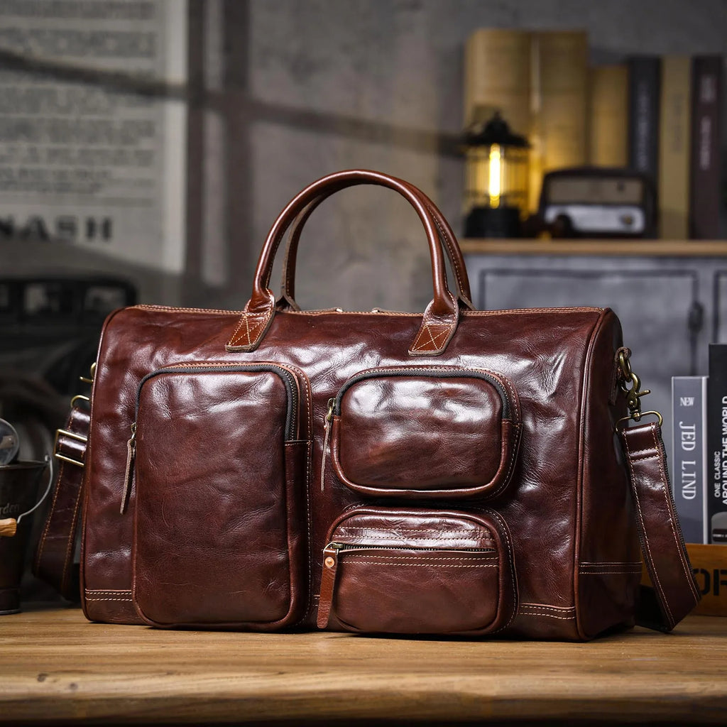The Outbound | Sac de voyage et weekender Frontier 19 pouces en cuir de vache italien