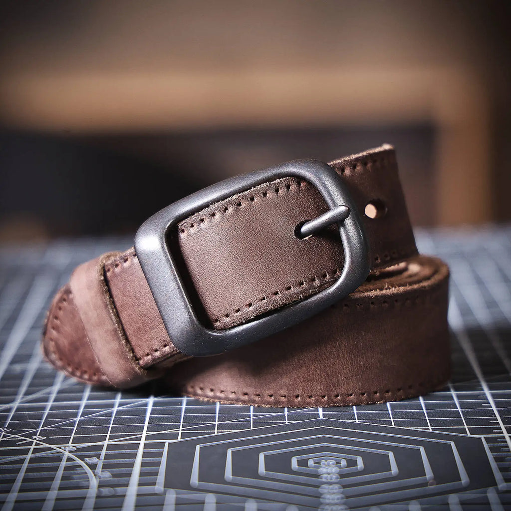 Le Stockman | Ceinture en cuir de vache italien épais 3,3 cm Frontier Denim
