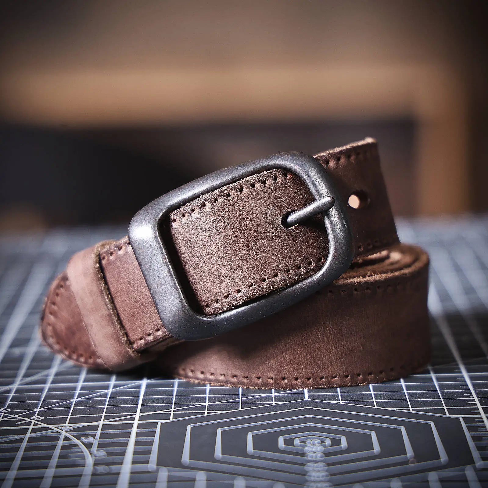 Le Stockman | Ceinture en cuir de vache italien épais 3,3 cm Frontier Denim