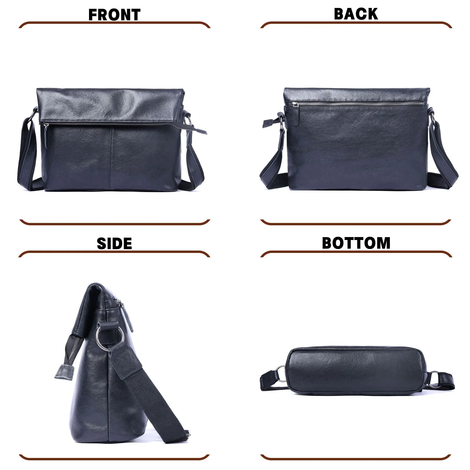 The Iron-Oak | Natural Vegetable-Tanned Leather Minimalist Courier & Laptop Bag