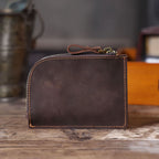 The Stagecoach | Handcrafted Crazy Horse Leather Mini-Vault & YKK Secure Pouch