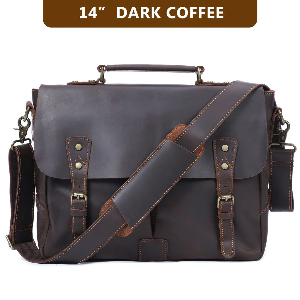 Le Grit-Stone | Sacoche Frontier Dispatch en cuir Crazy Horse fait main