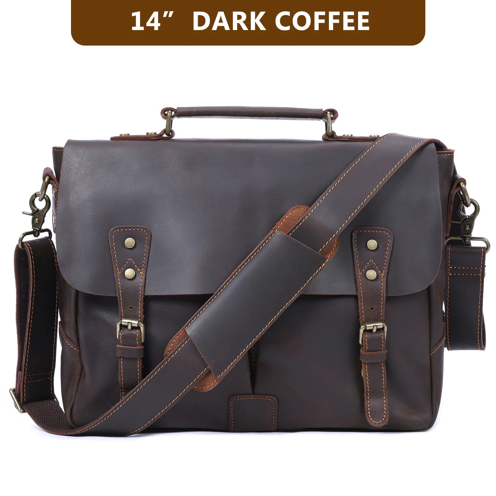 Le Grit-Stone | Sacoche Frontier Dispatch en cuir Crazy Horse fait main