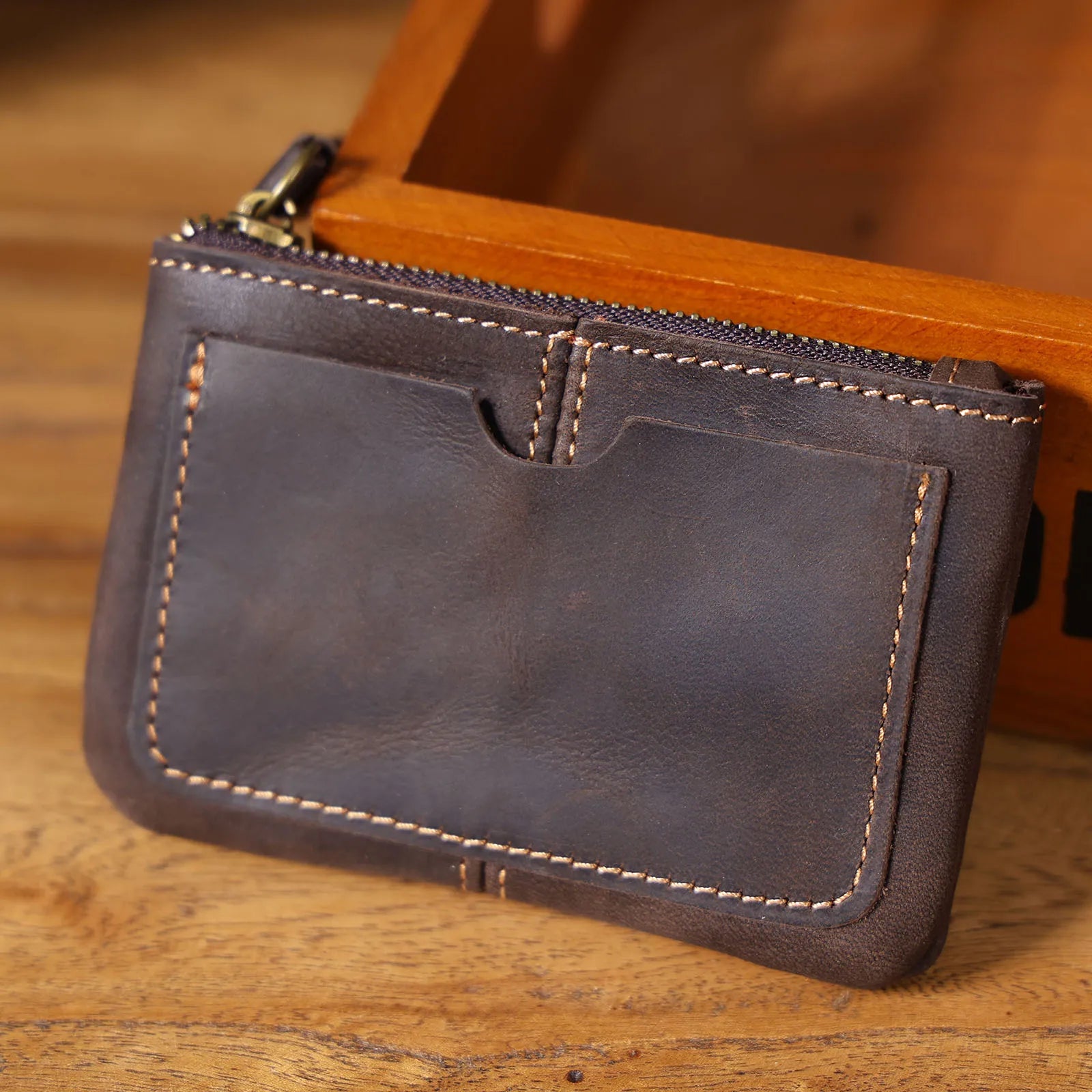 The Scout’s Shilling | Handcrafted Crazy Horse Leather Ultra-Lightweight Mini-Vault