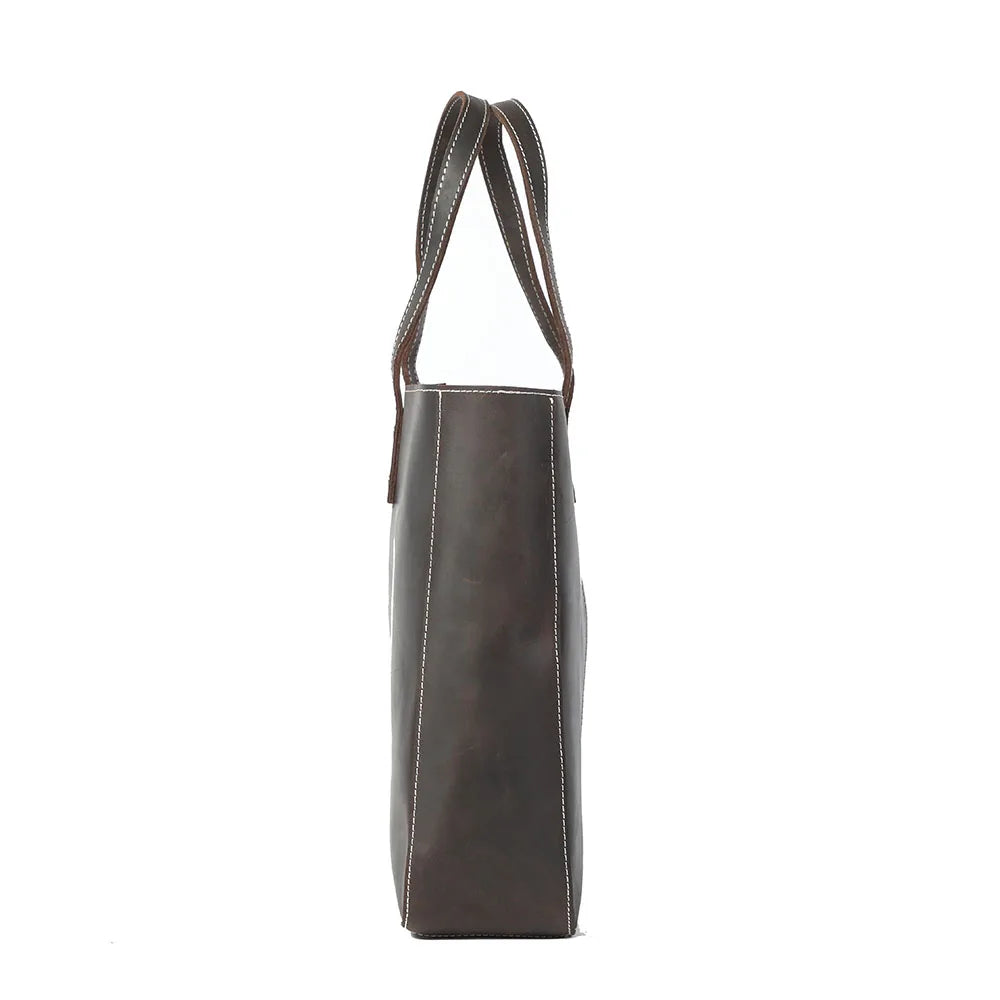Sac fourre-tout fait main en cuir italien | Le transporteur Merchant Satchel