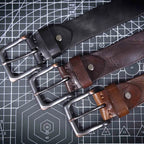 The Iron-Writ | Ceinture Frontier en Cuir de Vachette Italien Épaissi avec Boucle à Ardillon Rétro