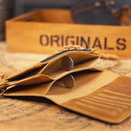 The Sentry | Portefeuille long et pochette de rangement en cuir Crazy Horse fait main