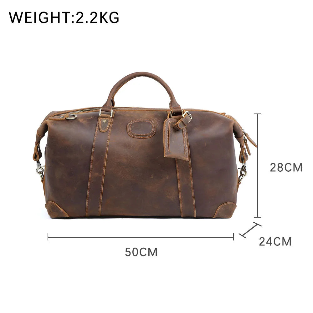 Le Dreadnought | Sac de voyage Frontier Premium en cuir pleine fleur de 50 cm
