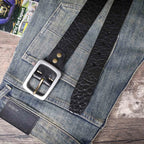 The Iron-Clad | Ceinture Frontier en cuir de vache italien épais et acier inoxydable (coffret cadeau)