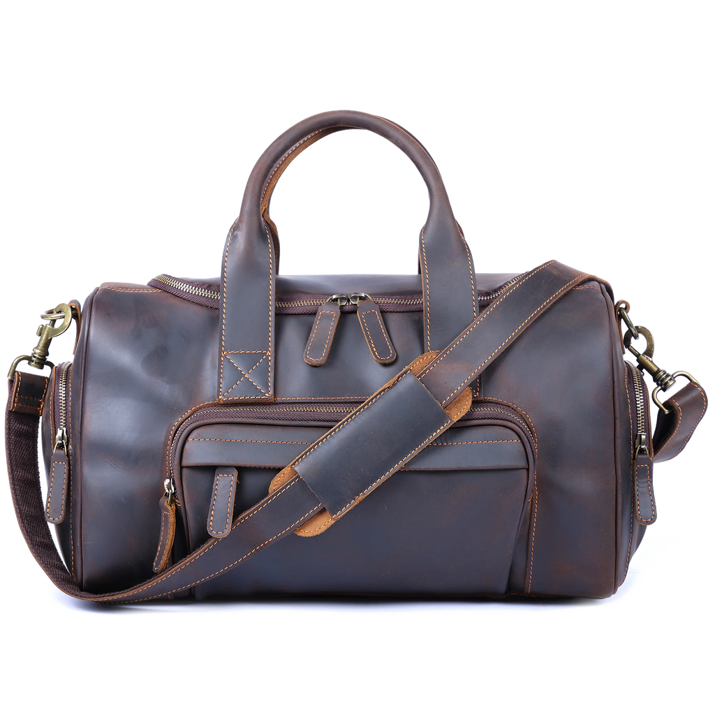 The Short-Haul | Handgefertigte Crazy Horse Leder 16" Frontier Stage-Bag