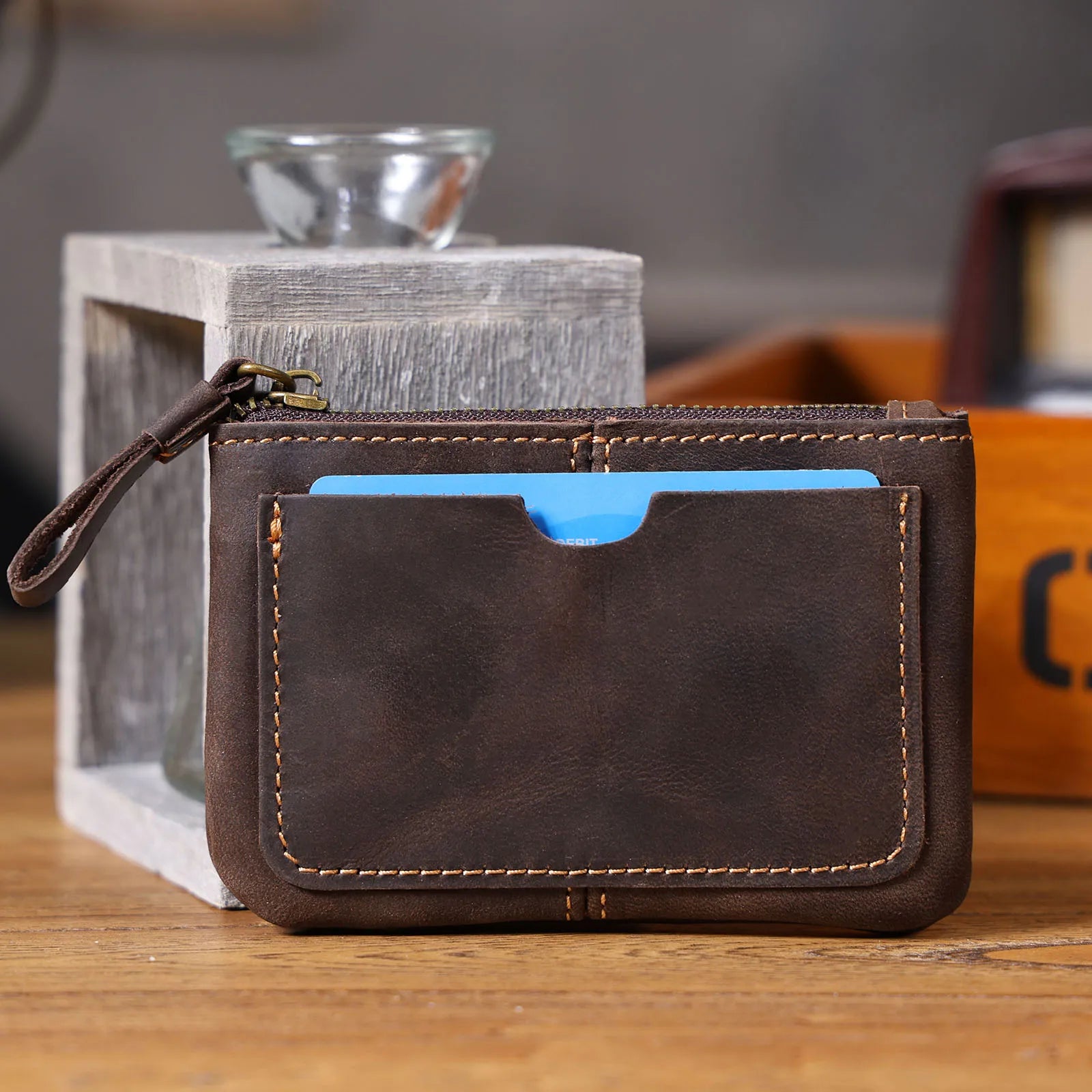 The Scout’s Shilling | Handcrafted Crazy Horse Leather Ultra-Lightweight Mini-Vault