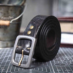 The Iron-Clad | Ceinture Frontier en cuir de vache italien épais et acier inoxydable (coffret cadeau)