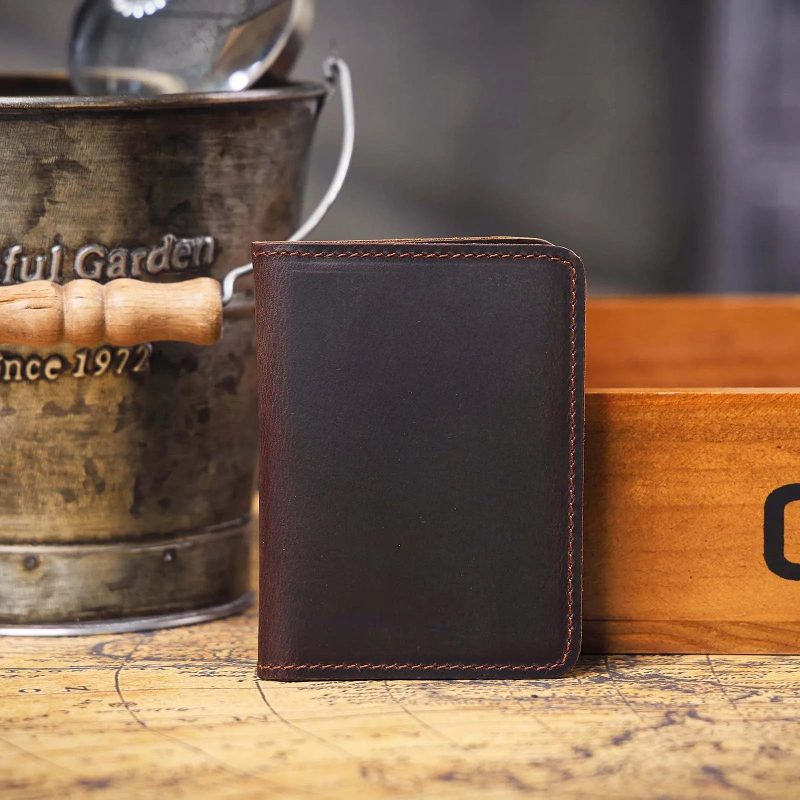 The Trail-Bit | Handcrafted Crazy Horse Leather Frontier Card Pouch