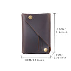 The Outpost | Porte-cartes minimaliste en cuir pleine fleur Crazy Horse fait main