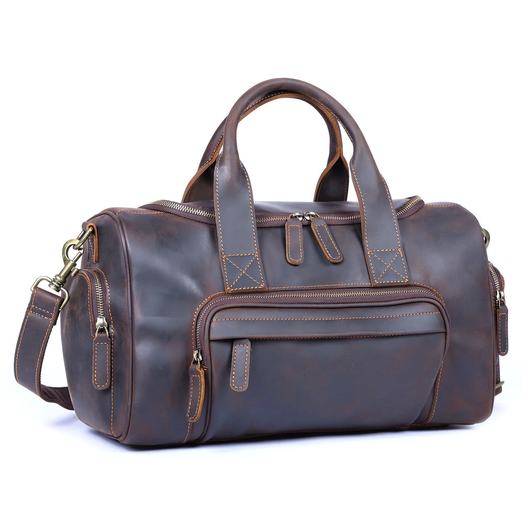 The Short-Haul | Handgefertigte Crazy Horse Leder 16" Frontier Stage-Bag