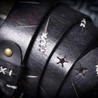 The Brass-Tacks | Ceinture Frontier en Cuir de Vachette Italien Épaissi et Laiton Massif