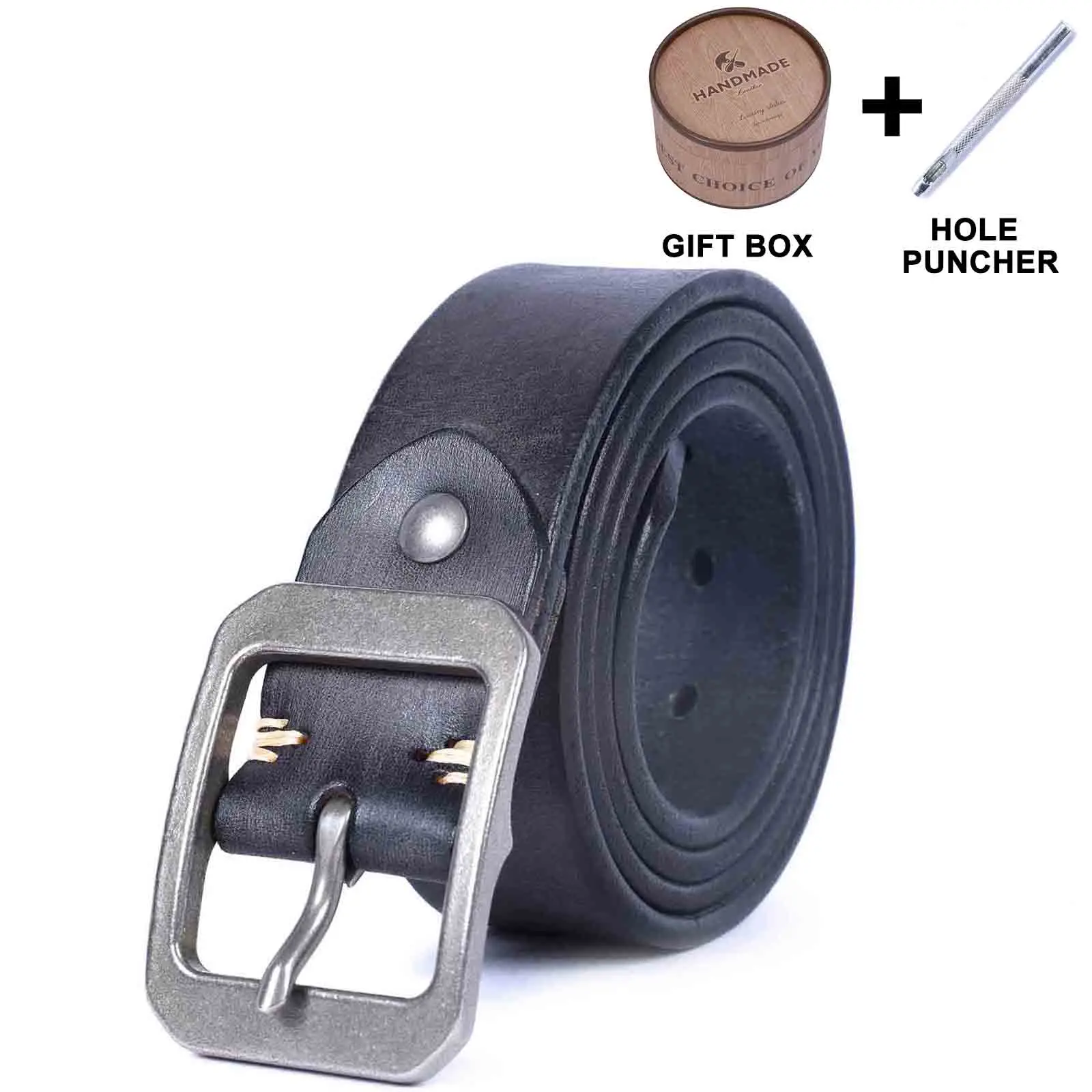 The Iron-Clad | Thickened Italian Cowhide & Stainless Steel Frontier Belt