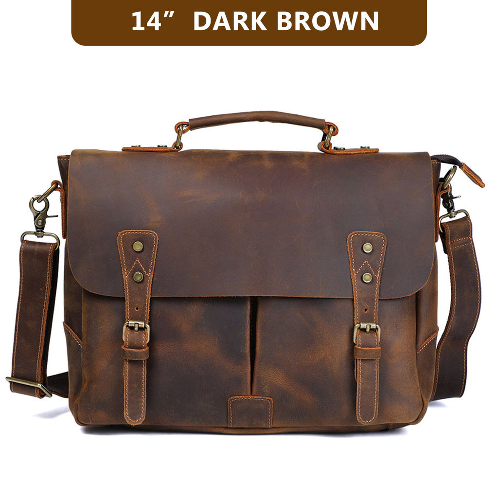 Le Grit-Stone | Sacoche Frontier Dispatch en cuir Crazy Horse fait main
