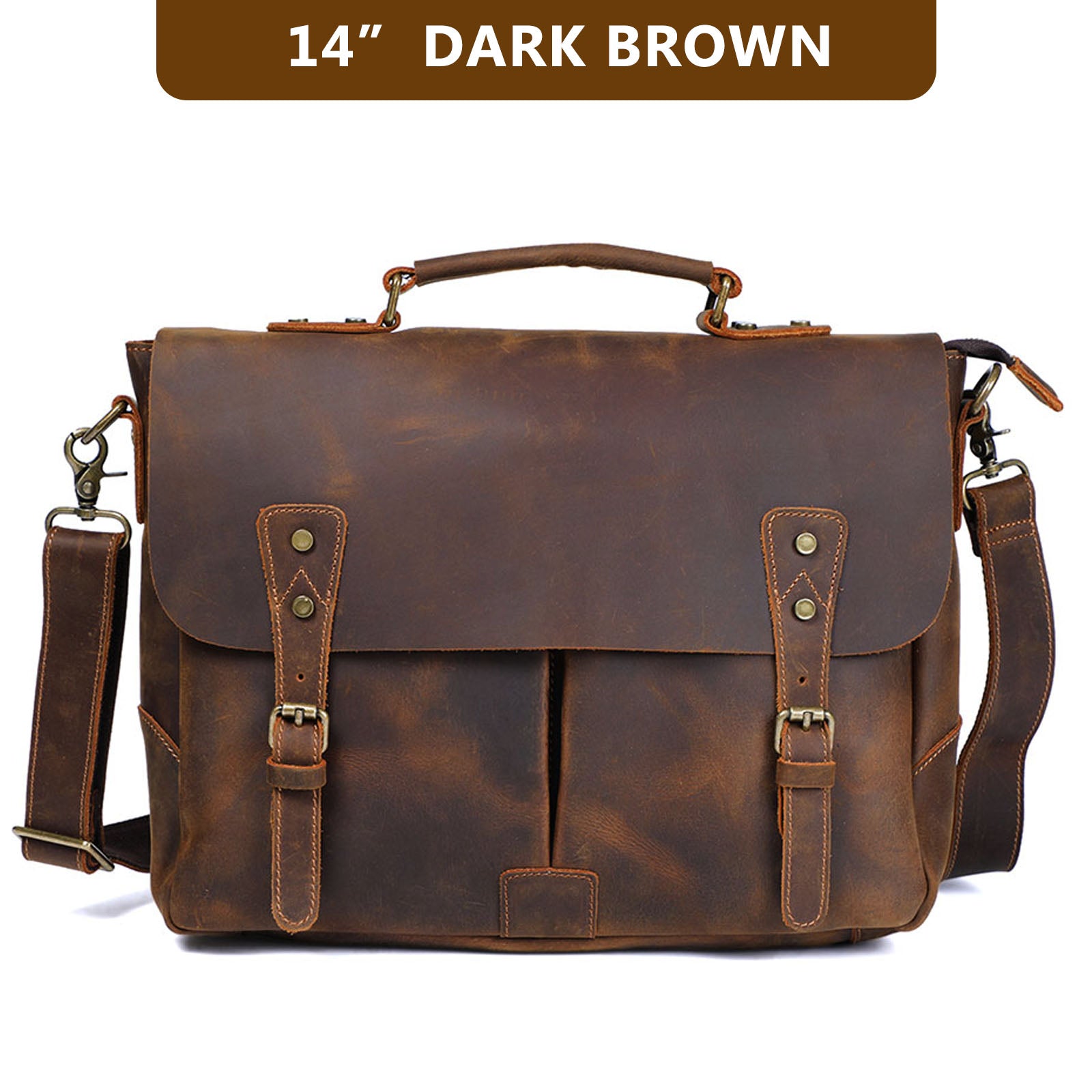 Le Grit-Stone | Sacoche Frontier Dispatch en cuir Crazy Horse fait main