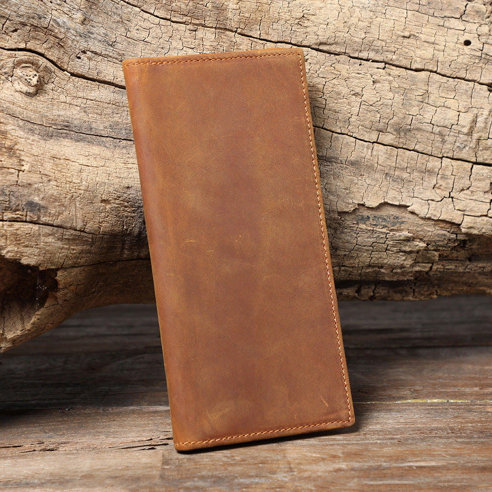 The Deadwood Ledger | Handcrafted Crazy Horse Leather Long-Form Executive Clutch