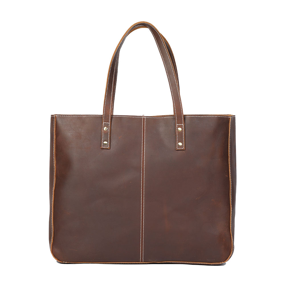 Sac fourre-tout fait main en cuir italien | Le transporteur Merchant Satchel